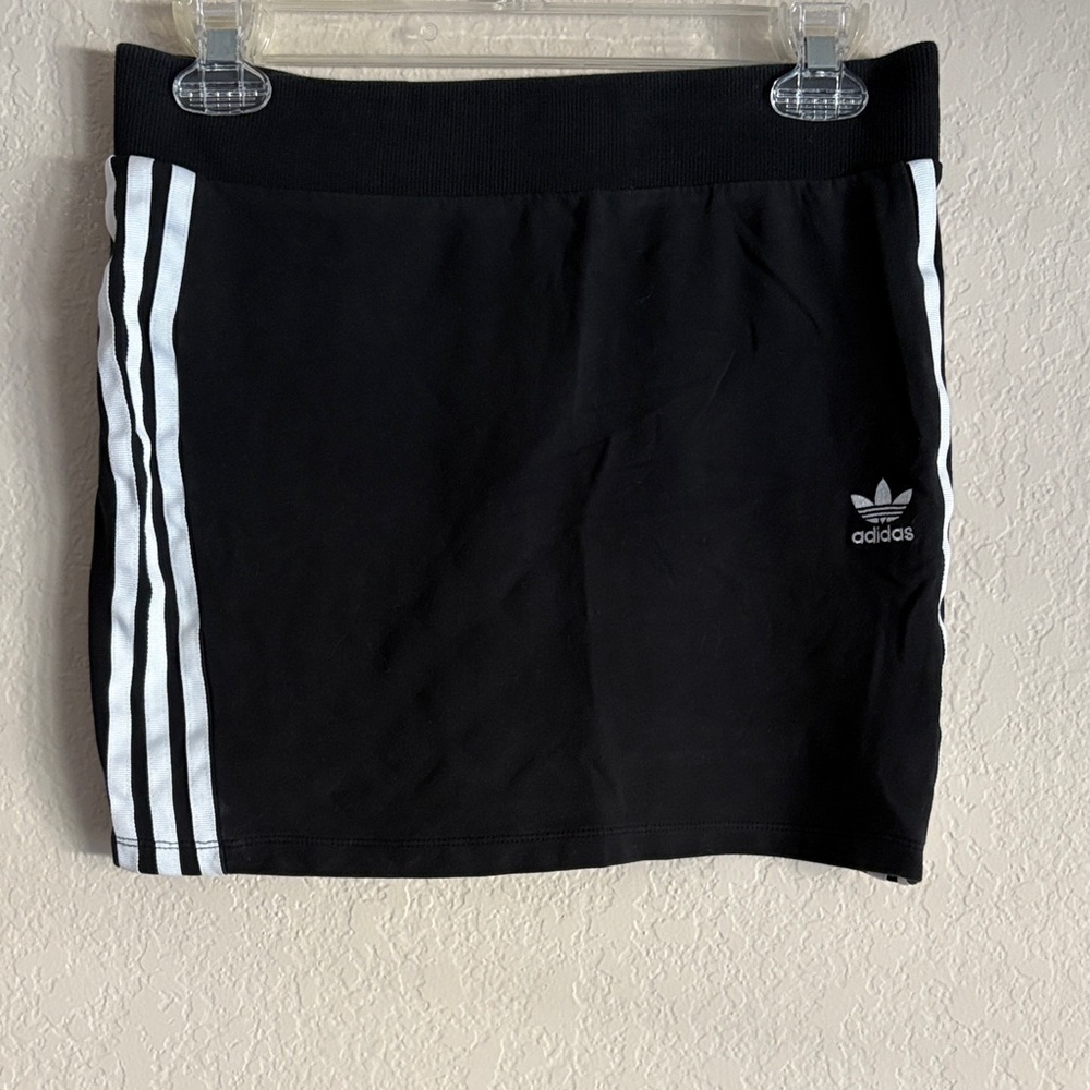 Adidas Black Mini Skirt with White Accents